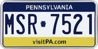 PA license plate MSR7521