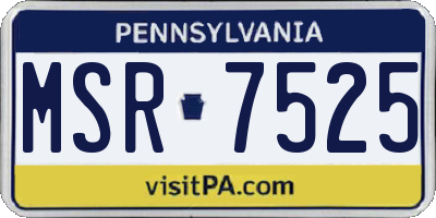 PA license plate MSR7525