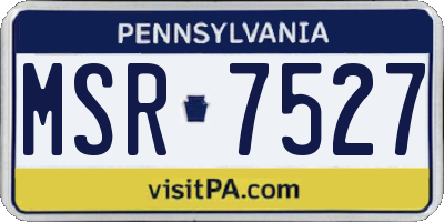 PA license plate MSR7527