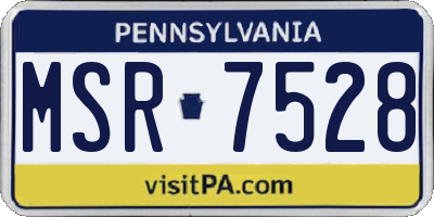 PA license plate MSR7528