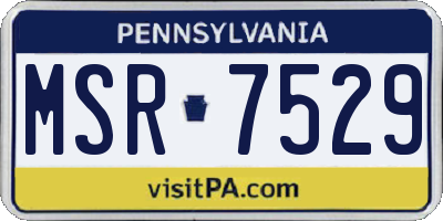 PA license plate MSR7529