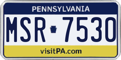 PA license plate MSR7530
