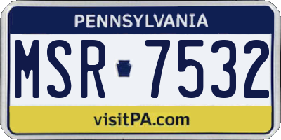 PA license plate MSR7532