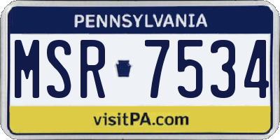 PA license plate MSR7534