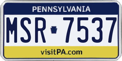 PA license plate MSR7537