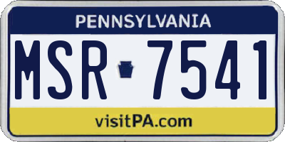 PA license plate MSR7541