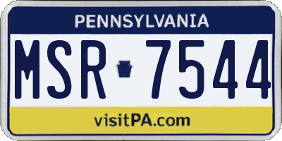 PA license plate MSR7544