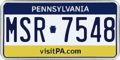 PA license plate MSR7548