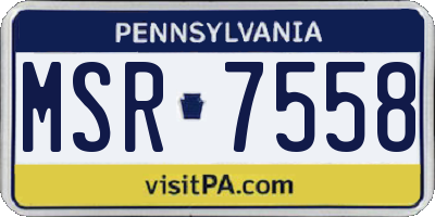 PA license plate MSR7558