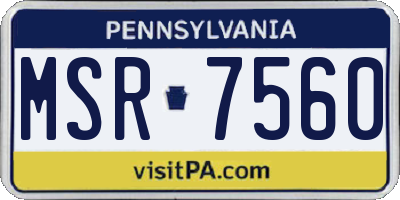 PA license plate MSR7560