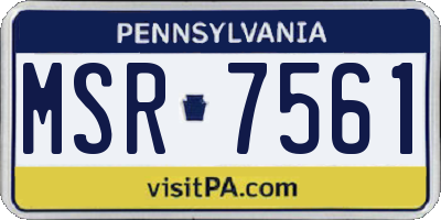 PA license plate MSR7561