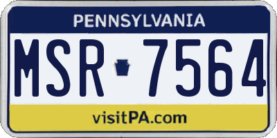 PA license plate MSR7564