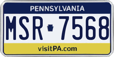 PA license plate MSR7568