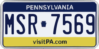 PA license plate MSR7569