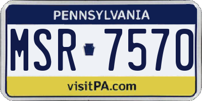 PA license plate MSR7570