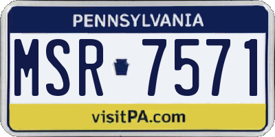 PA license plate MSR7571