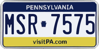 PA license plate MSR7575