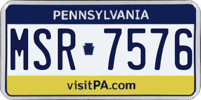PA license plate MSR7576
