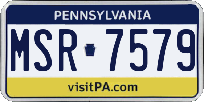 PA license plate MSR7579