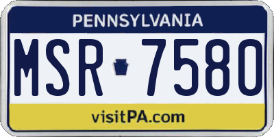 PA license plate MSR7580