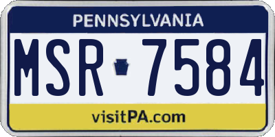 PA license plate MSR7584