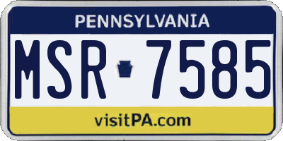 PA license plate MSR7585