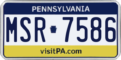 PA license plate MSR7586