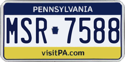 PA license plate MSR7588