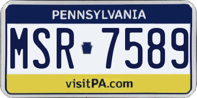 PA license plate MSR7589