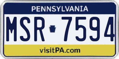 PA license plate MSR7594