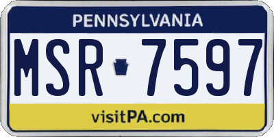 PA license plate MSR7597