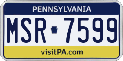 PA license plate MSR7599