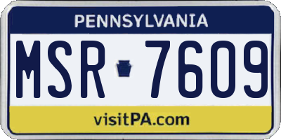 PA license plate MSR7609