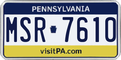 PA license plate MSR7610