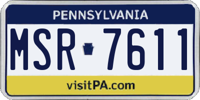 PA license plate MSR7611