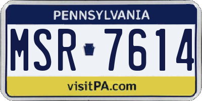 PA license plate MSR7614