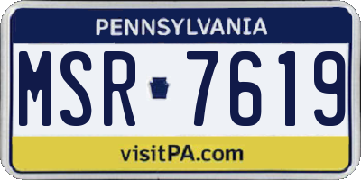 PA license plate MSR7619