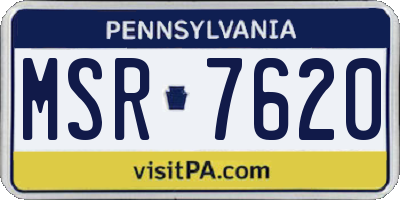 PA license plate MSR7620