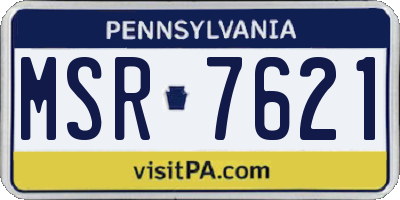 PA license plate MSR7621