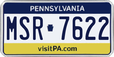 PA license plate MSR7622