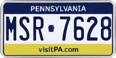 PA license plate MSR7628