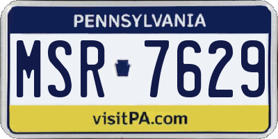 PA license plate MSR7629