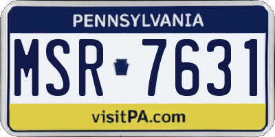 PA license plate MSR7631