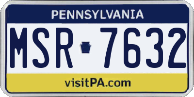PA license plate MSR7632
