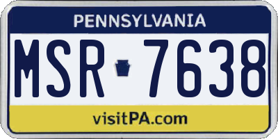 PA license plate MSR7638