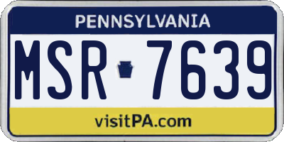 PA license plate MSR7639
