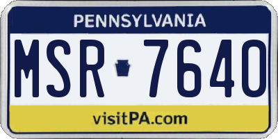 PA license plate MSR7640