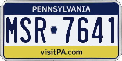 PA license plate MSR7641