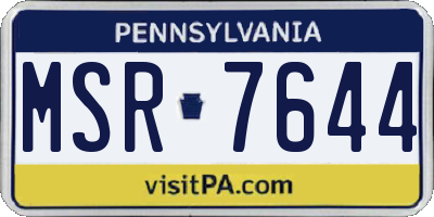 PA license plate MSR7644