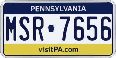 PA license plate MSR7656